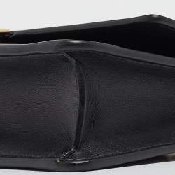 Fendi Black Zucca Embossed Leather Baguette Wallet on Chain