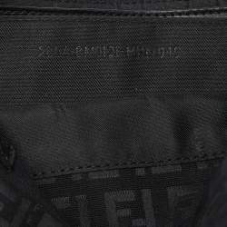 Pre Owned Fendi Black Zucchino Canvas and Leather Wallet on Chain 