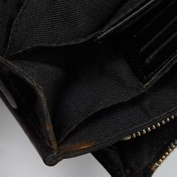 Pre Owned Fendi Black Zucchino Canvas and Leather Wallet on Chain 