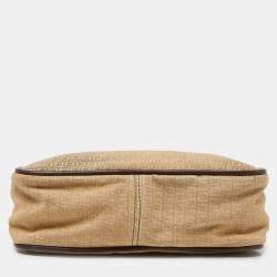 Pre Owned Fendi Beige/Brown Zucchino Canvas and Leather Shoulder Bag