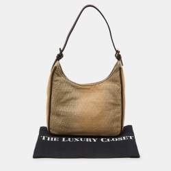 Pre Owned Fendi Beige/Brown Zucchino Canvas and Leather Shoulder Bag