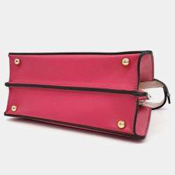 Fendi Hot Pink Leather Small Peekaboo ISeeU Tote Bag