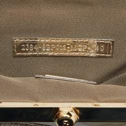 مملوكة مسبقًا Fendi Gold Laminated Leather Vanity Mirror Clutch