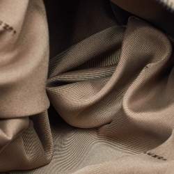 Fendi Beige/Black Zucchino Canvas and Leather Oyster Hobo