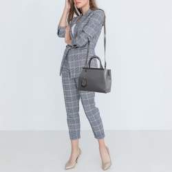 Pre Owned Fendi Grey Leather Mini 2Jours Tote