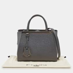 Pre Owned Fendi Grey Leather Mini 2Jours Tote