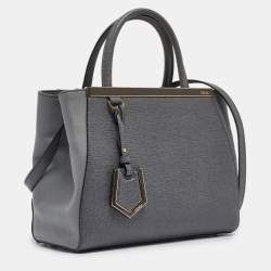 Pre Owned Fendi Grey Leather Mini 2Jours Tote