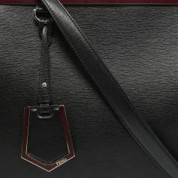 Pre Owned Fendi Black Leather Medium 2Jours Tote