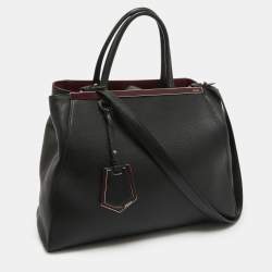 Pre Owned Fendi Black Leather Medium 2Jours Tote