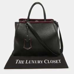Pre Owned Fendi Black Leather Medium 2Jours Tote