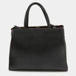 Pre Owned Fendi Black Leather Medium 2Jours Tote
