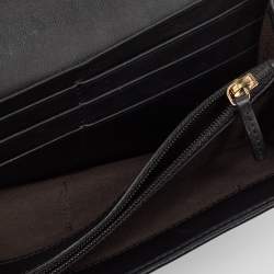 Fendi Black Zucca Canvas and Patent Leather Mia Continental Wallet