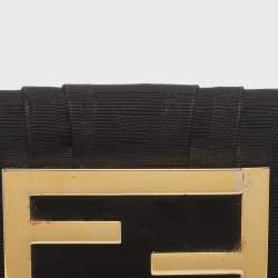 Fendi Black Zucca Canvas and Patent Leather Mia Continental Wallet