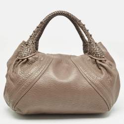 Fendi Beige Leather Raffle Spy Hobo