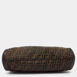 Pre Owned Fendi Tobacco Zucca Canvas and Leather Medium Chef Tote