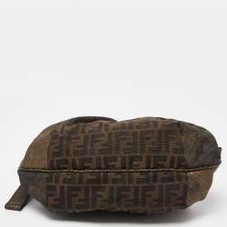 Fendi Metallic/Brown Zucca Coated Canvas and Fabric Mini Spy Hobo 