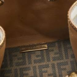 Fendi Metallic Zucca Coated Canvas and Leather Mini Tote