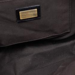 Pre Owned Fendi Cream/Black Canvas and Patent Leather B Shoulder Bag