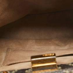 Pre Owned Fendi Olive Green Python Mini Peekaboo Top Handle Bag