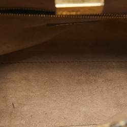 Pre Owned Fendi Olive Green Python Mini Peekaboo Top Handle Bag