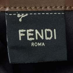 Pre Owned Fendi Tobacco Zucca Embossed Leather Flap Wallet on Chain