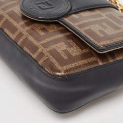 Pre Owned Fendi Tobacco Zucca Coated Canvas and Leather Mini 1974 Chain Shoulder Bag