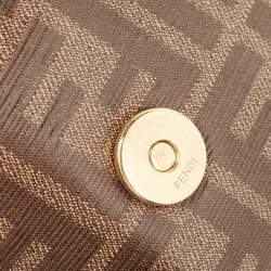 Pre Owned Fendi Tobacco Zucca Coated Canvas and Leather Mini 1974 Chain Shoulder Bag