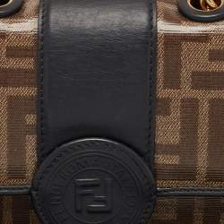 Pre Owned Fendi Tobacco Zucca Coated Canvas and Leather Mini 1974 Chain Shoulder Bag