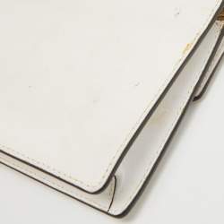 Pre Owned Fendi White Leather and Python Trim F is Fendi Wallet on Chain 