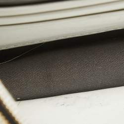 Pre Owned Fendi White Leather and Python Trim F is Fendi Wallet on Chain 