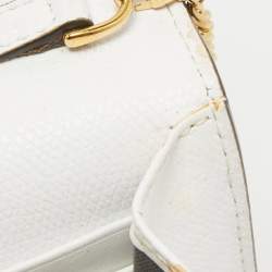 Pre Owned Fendi White Leather and Python Trim F is Fendi Wallet on Chain 