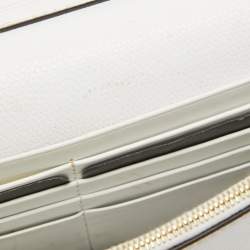 Pre Owned Fendi White Leather and Python Trim F is Fendi Wallet on Chain 