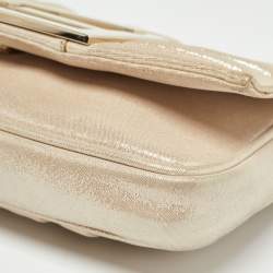 Fendi Beige Shimmering Leather Mia Pochette Bag