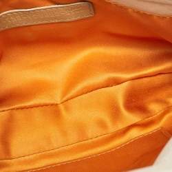 Fendi Beige Shimmering Leather Mia Pochette Bag