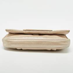 Fendi Beige Shimmering Leather Mia Pochette Bag