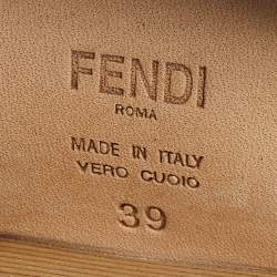 مملوكة مسبقًا Fendi Yellow Croc Embossed Leather Cowboy Mid Calf Boots Size 39