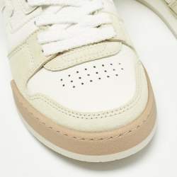 Fendi White/Cream Nubuck and Leather Match Sneakers Size 38