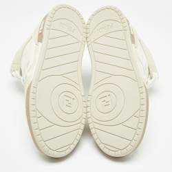 Fendi White/Cream Nubuck and Leather Match Sneakers Size 38