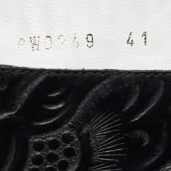 مملوكة مسبقًا Fendi Black Floral Leather Knee Length Boots Size 41