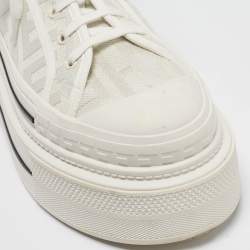 Pre Owned Fendi White Canvas High Top Sneakers Size 39