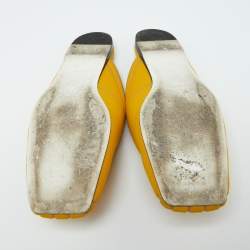 Fendi Yellow Neoprene FFreedom Mules Size 37