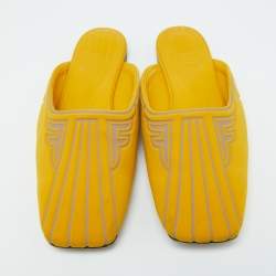 Fendi Yellow Neoprene FFreedom Mules Size 37