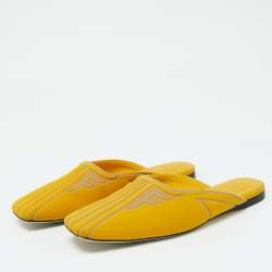 Fendi Yellow Neoprene FFreedom Mules Size 37