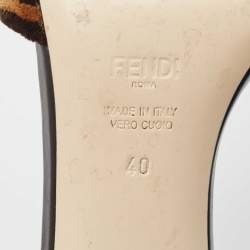 Fendi Two Tone Zucca Velvet Slide Sandals Size 40