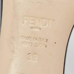 Pre Owned Fendi Brown Zucca Velvet Slide Sandals Size 39