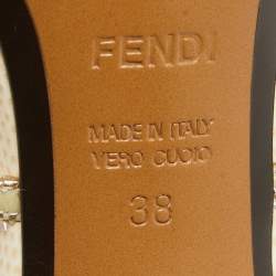 مملوكة مسبقًا Fendi Tricolor Lizard Embossed Leather and PVC Slingback Pointed Toe Pumps Size 38