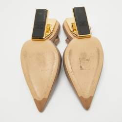 Fendi Beige Leather Fendi First Slingbacks Pumps Size 38