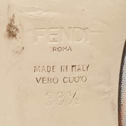 Fendi Brown/Black Zucca Mesh and Leather Colibri Pumps Size 38.5