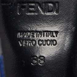 Fendi Blue Elastic Platform Ankle Strap Sandals Size 38