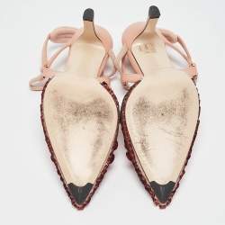 Pre Owned Fendi Pink Sequins and Leather Colibri Pumps Size 38.5